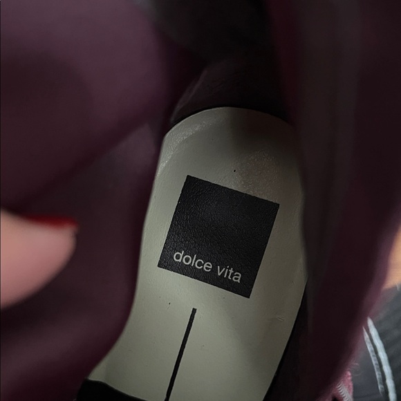 NWOT DOLCE VITA Rich Burgundy/Eggplant/Wine Sock Booties Block Heel - Size 9 - Picture 11 of 11